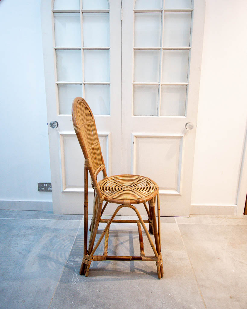 Vintage Bamboo Chair (Round Seat)