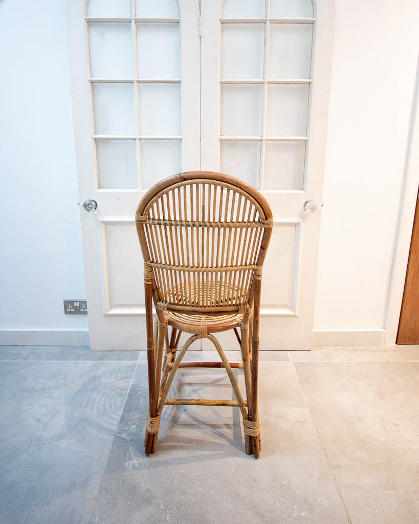 Vintage Bamboo Chair (Round Seat)