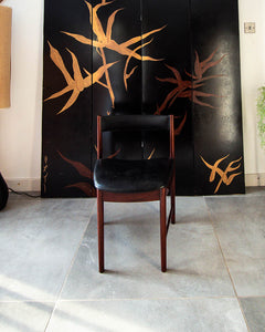 Mid Century Rosewood & Black Dining Chairs