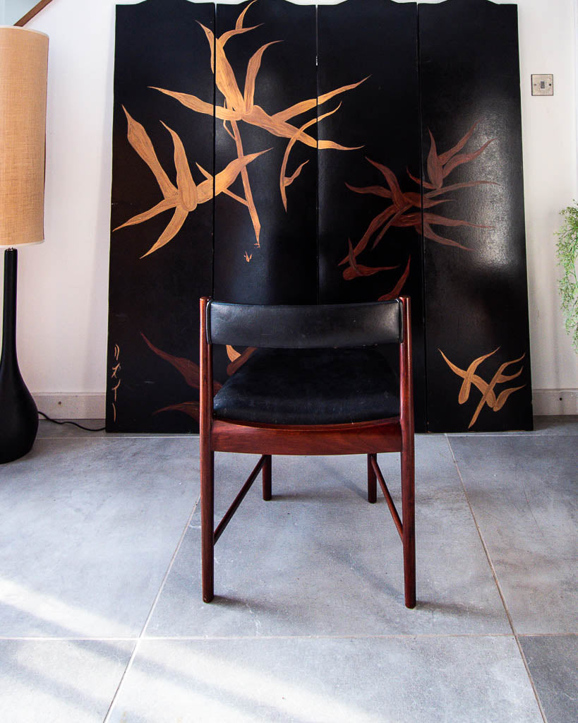 Mid Century Rosewood & Black Dining Chairs