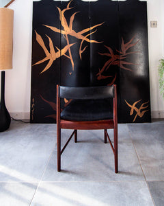 Mid Century Rosewood & Black Dining Chairs