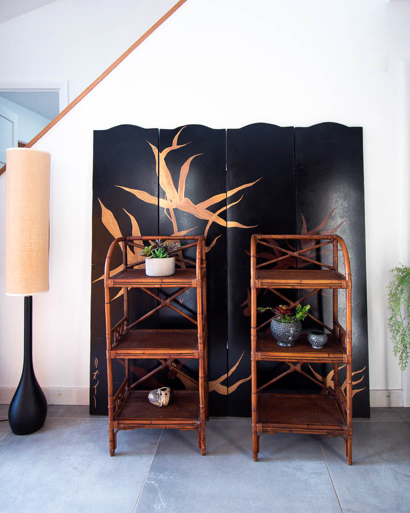 Bamboo Display Shelves / Bookcase (Pair)
