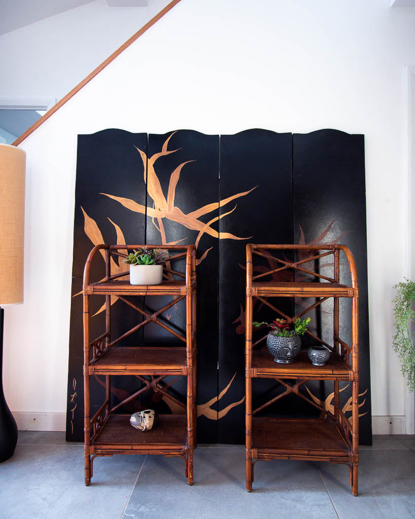 Bamboo Display Shelves / Bookcase (Pair)