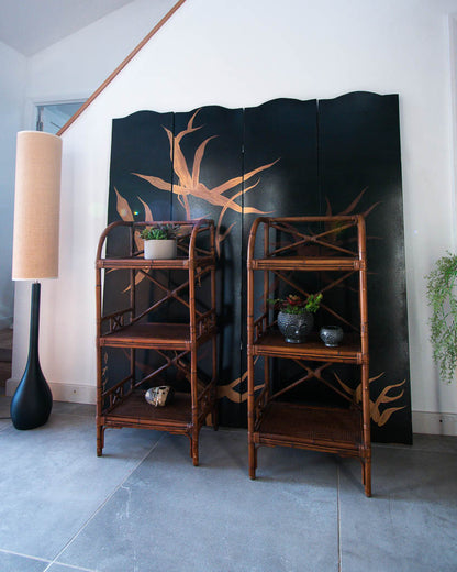 Bamboo Display Shelves / Bookcase (Pair)