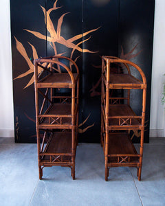 Bamboo Display Shelves / Bookcase (Pair)