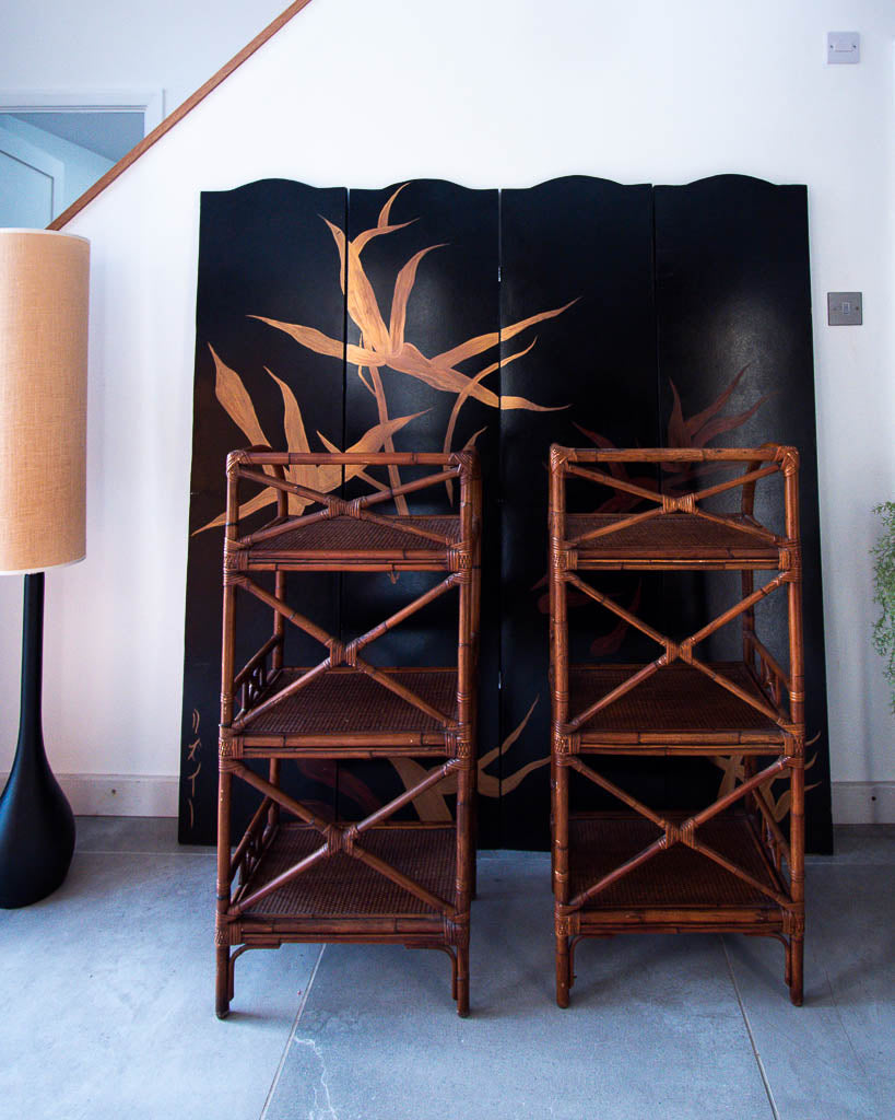 Bamboo Display Shelves / Bookcase (Pair)