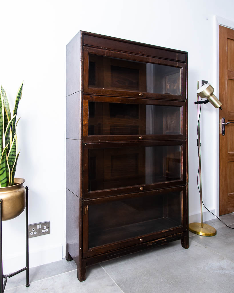 Vintage Gunn Oak Barristers Bookcase