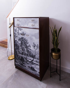 Mid Century Cabinet Tallboy / Wardrobe Fornasetti Style