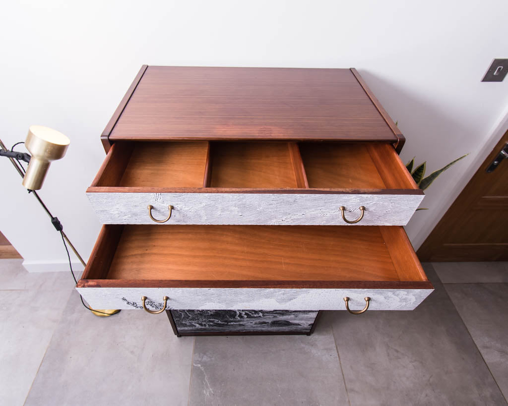 Mid Century Cabinet Tallboy / Wardrobe Fornasetti Style