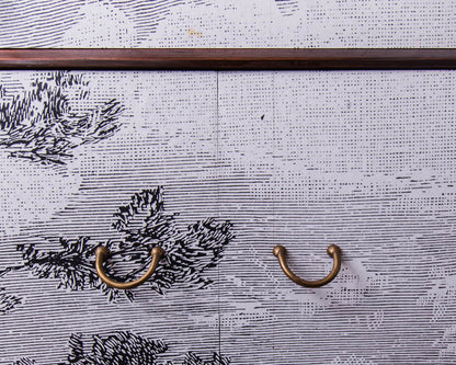 Mid Century Cabinet Tallboy / Wardrobe Fornasetti Style