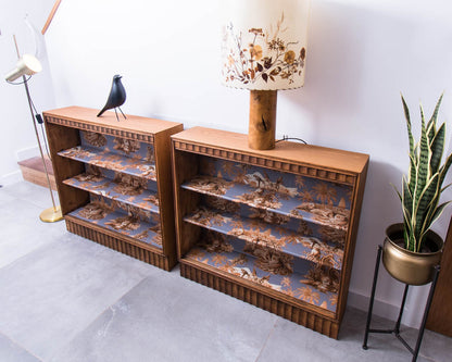 Pair Mid Century Oak Bookcase (House of Hackney)