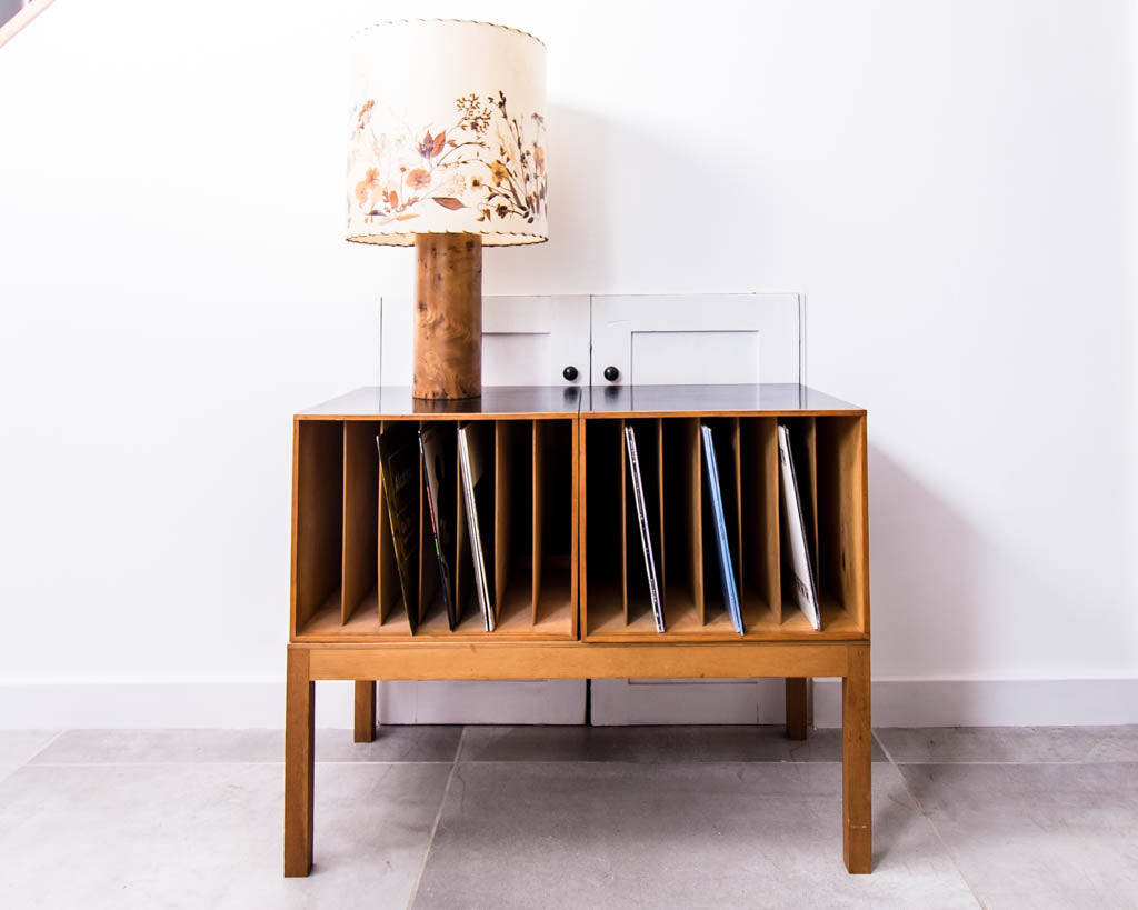 Mid Century LP / Vinyl Record Cabinet (Ebonised)
