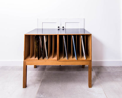 Mid Century LP / Vinyl Record Cabinet (Ebonised)