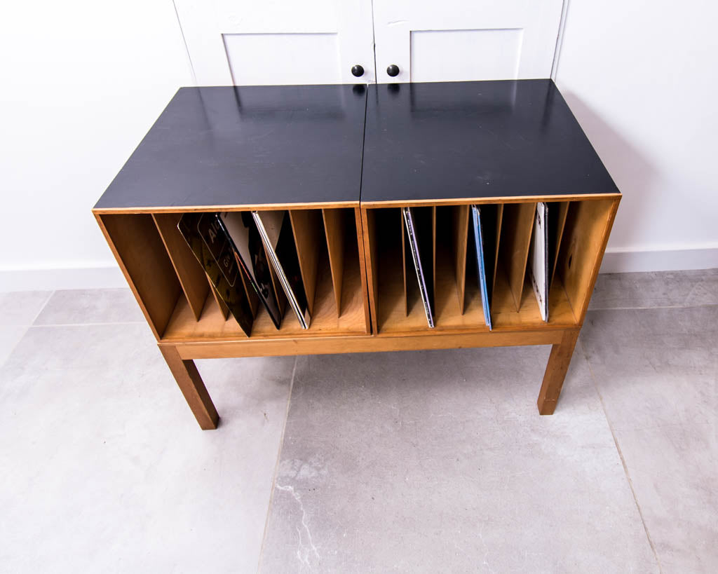 Mid Century LP / Vinyl Record Cabinet (Ebonised)