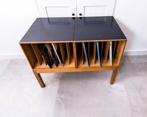 Mid Century LP / Vinyl Record Cabinet (Ebonised)