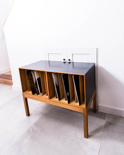 Mid Century LP / Vinyl Record Cabinet (Ebonised)