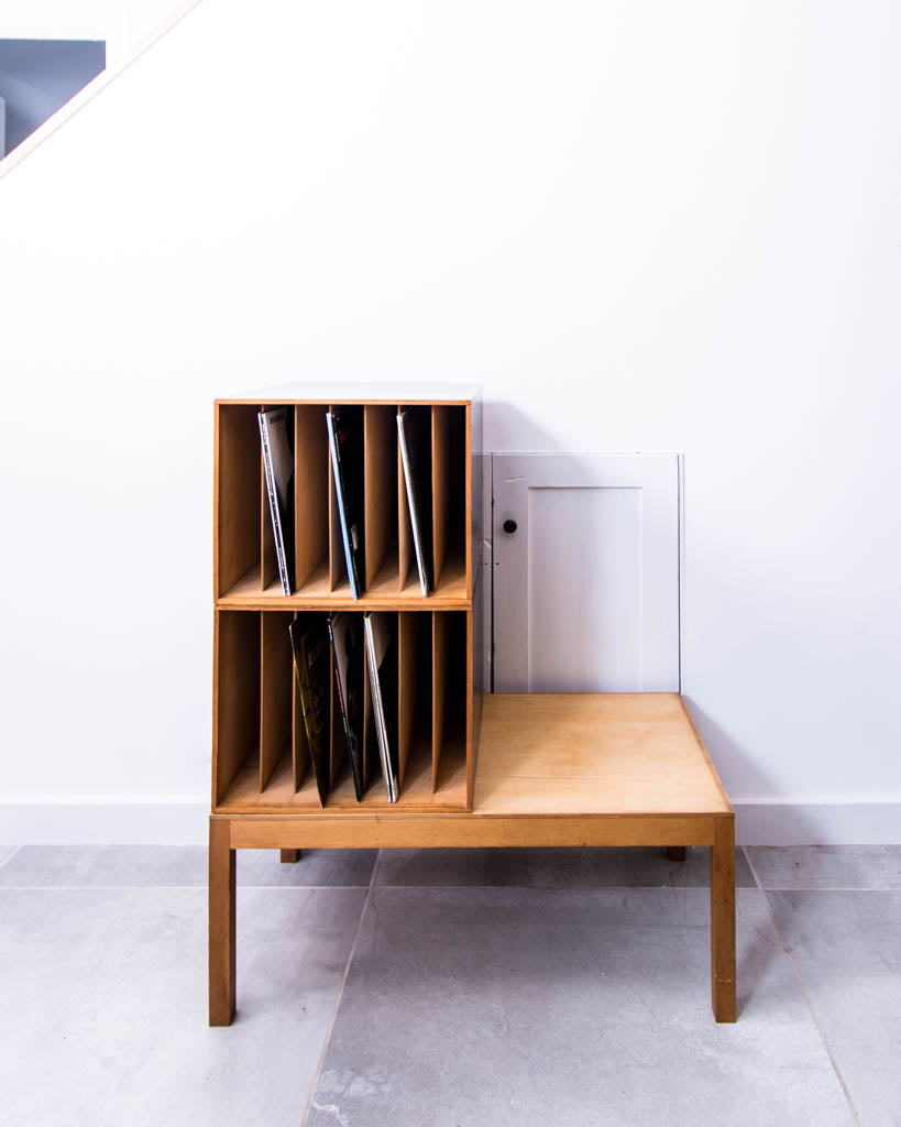 Mid Century LP / Vinyl Record Cabinet (Ebonised)