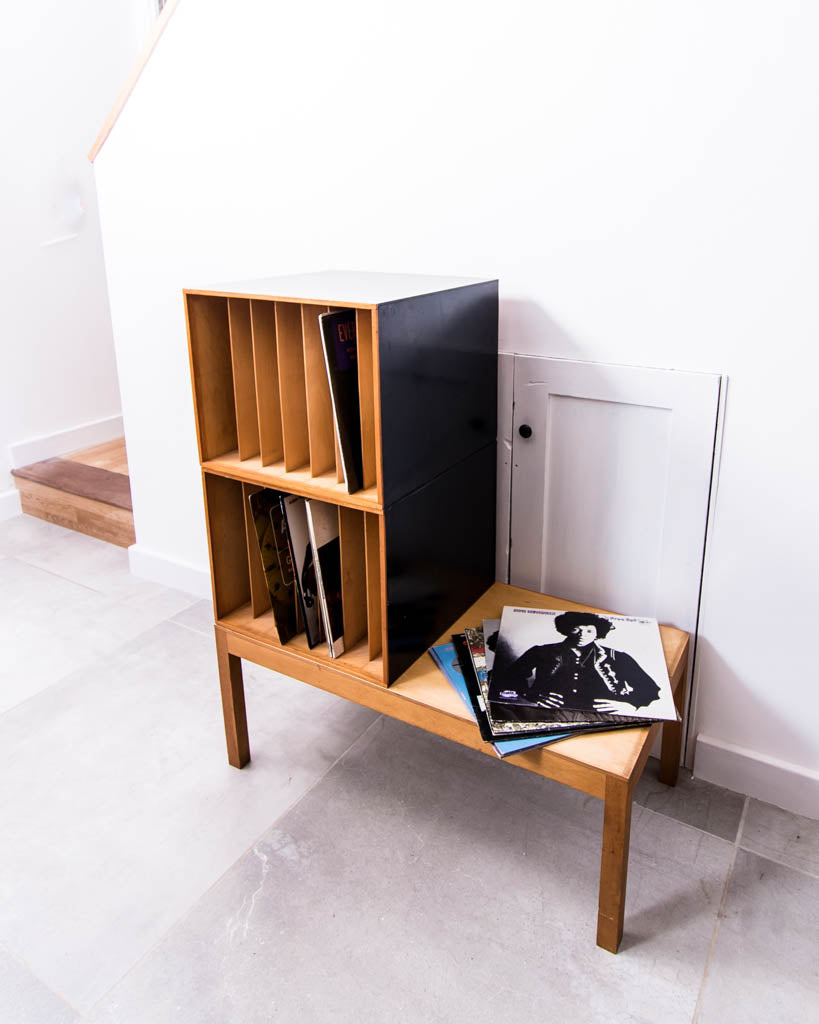 Mid Century LP / Vinyl Record Cabinet (Ebonised)