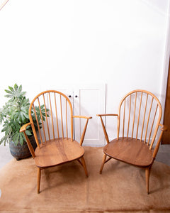 Mid Century Ercol No 317 Grandfather Armchairs