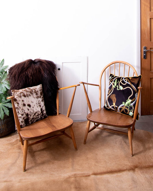 Mid Century Ercol No 317 Grandfather Armchairs