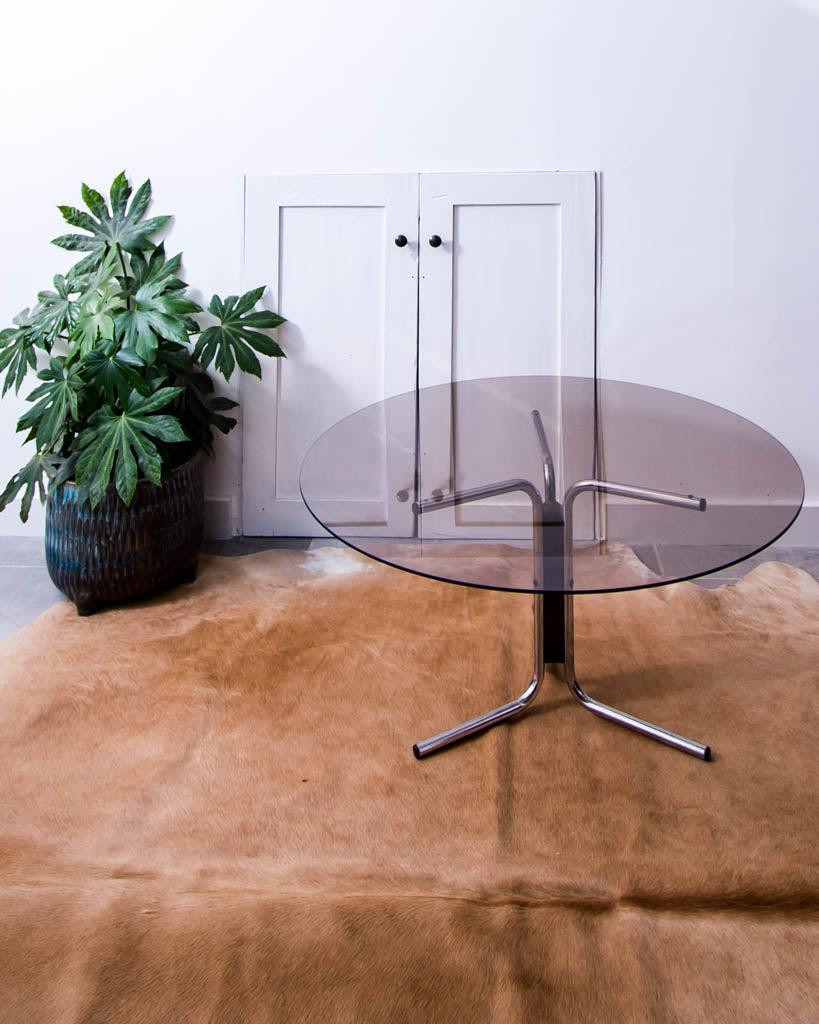 Vintage Chrome & Glass Coffee Table