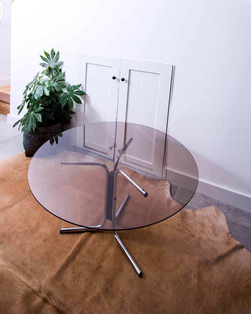 Vintage Chrome & Glass Coffee Table