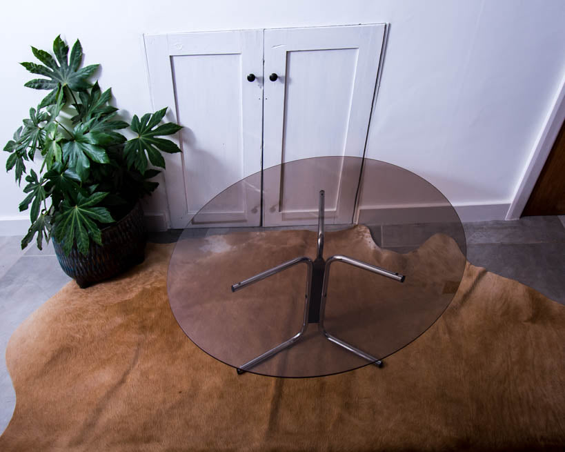 Vintage Chrome & Glass Coffee Table