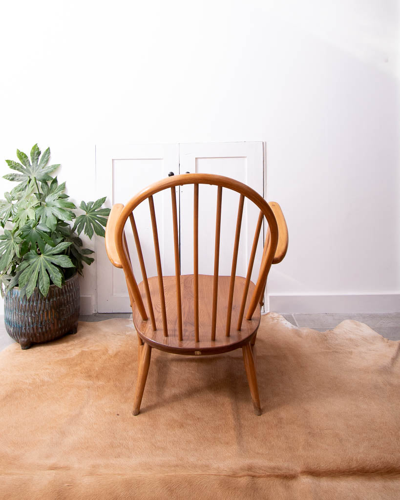 Mid Century Ercol No 317 Grandfather Armchairs (Pair)