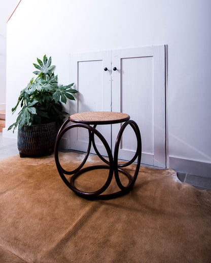 Thonet Bentwood & Rattan Foot Stool