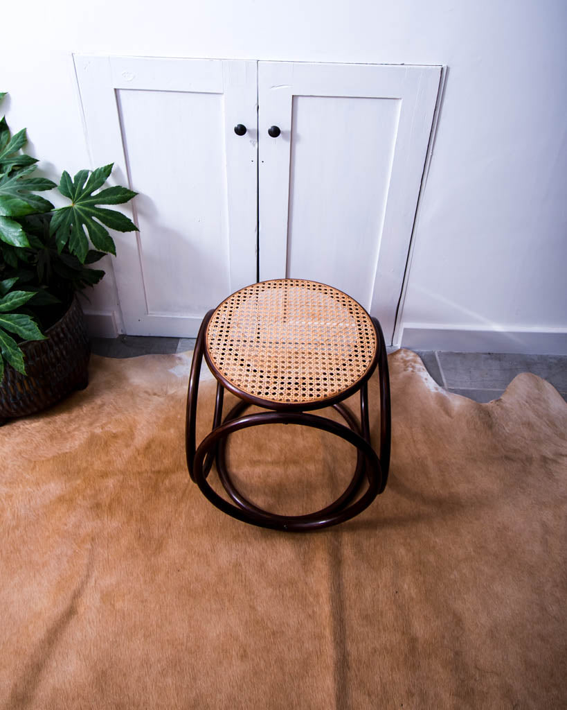 Thonet Bentwood & Rattan Foot Stool
