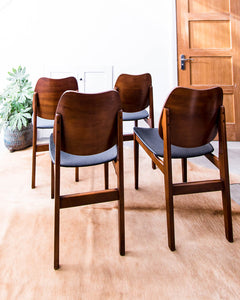 Mid Century Walnut Dining Chairs (set of 4)