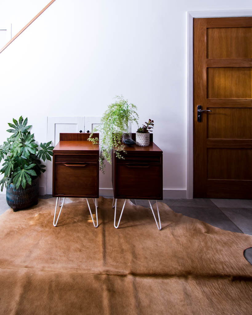 Mid Century Teak Bedside Cabinet (Pair)