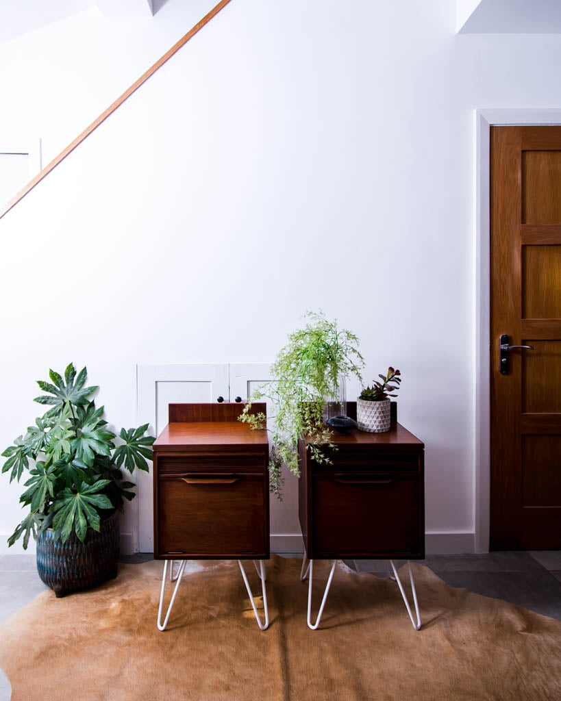 Mid Century Teak Bedside Cabinet (Pair)