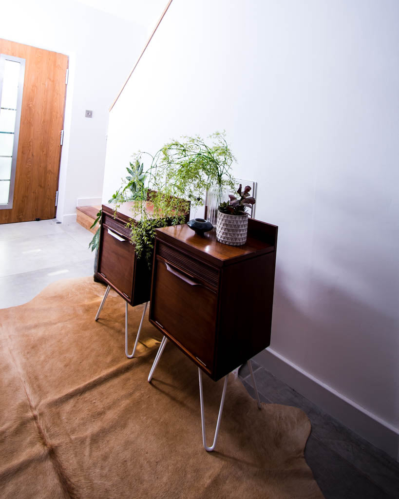 Mid Century Teak Bedside Cabinet (Pair)