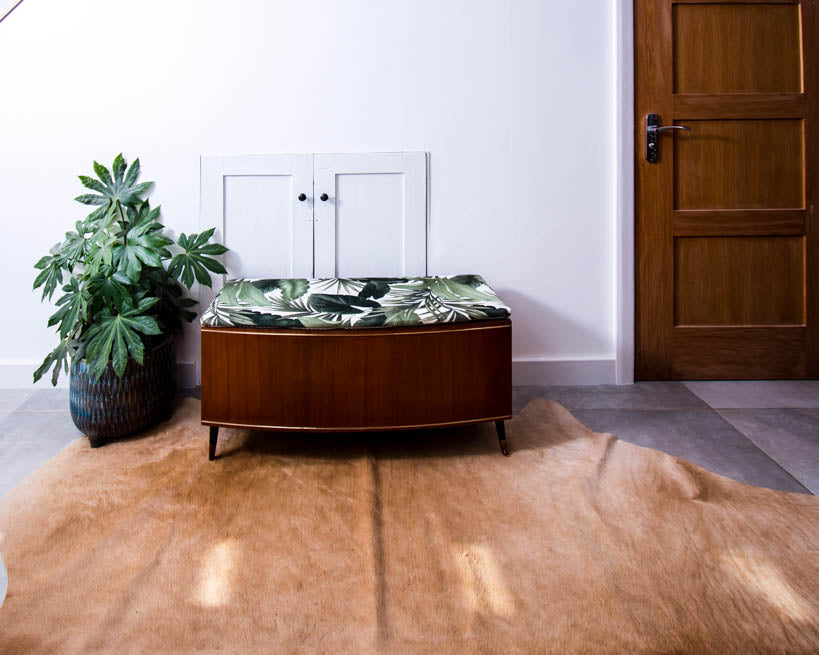 Vintage Teak & Fabric Settle