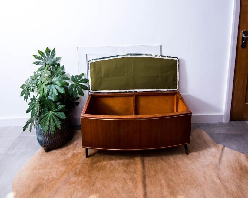 Vintage Teak & Fabric Settle