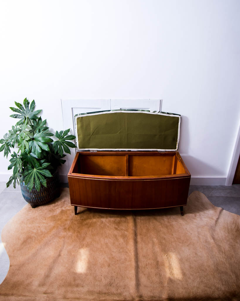 Vintage Teak & Fabric Settle