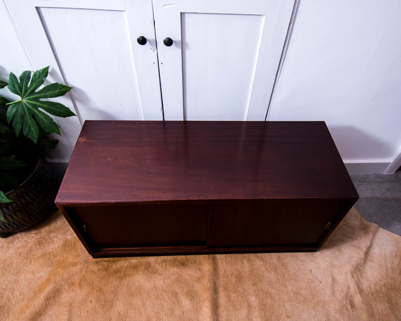Mid Century 7"/12" Vinyl Record Cabinet (Teak)