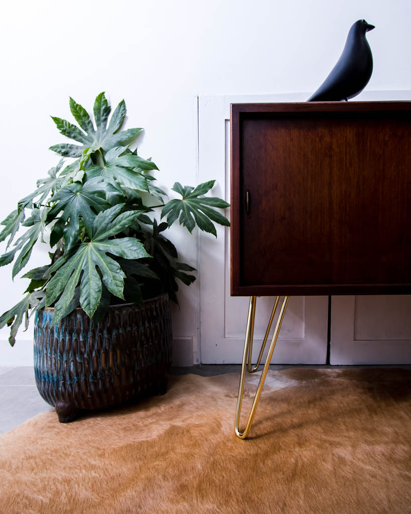 Mid Century LP Vinyl Record Cabinet (Teak)
