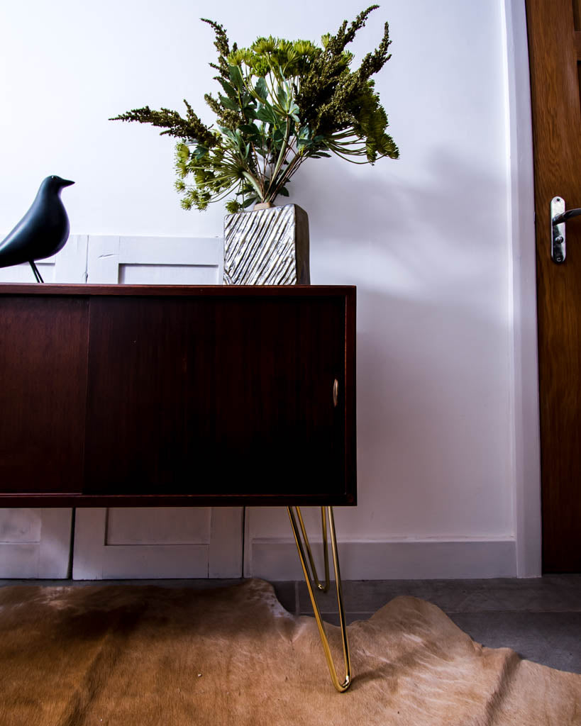 Mid Century LP Vinyl Record Cabinet (Teak)