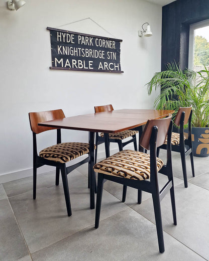 Mid Century Teak Dining Table & Chairs (x 4)