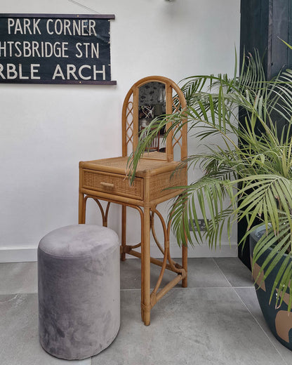Mid Century Rattan & Cane Bamboo Dressing Table