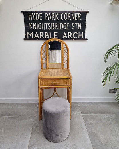 Mid Century Rattan & Cane Bamboo Dressing Table