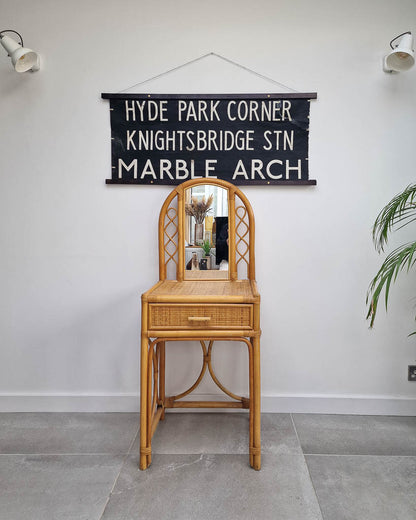 Mid Century Rattan & Cane Bamboo Dressing Table