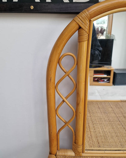 Mid Century Rattan & Cane Bamboo Dressing Table