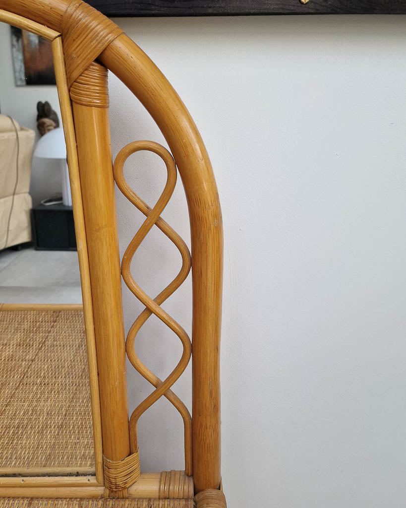 Mid Century Rattan & Cane Bamboo Dressing Table