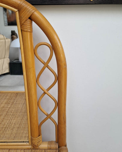 Mid Century Rattan & Cane Bamboo Dressing Table