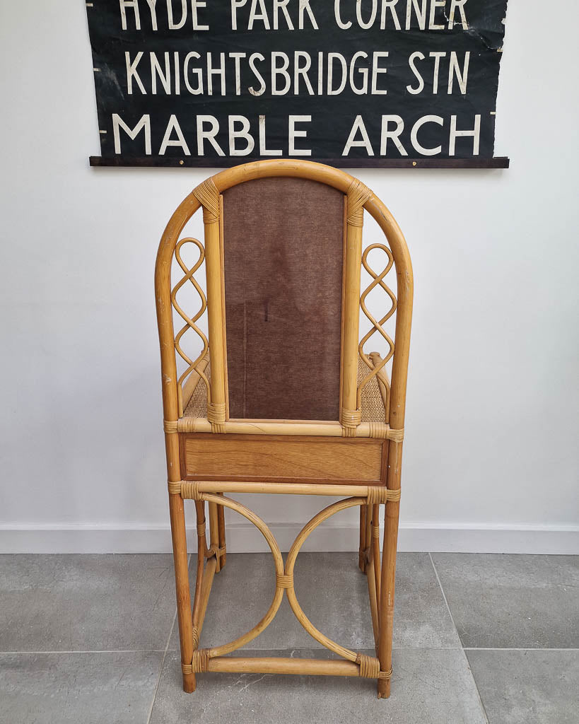 Mid Century Rattan & Cane Bamboo Dressing Table