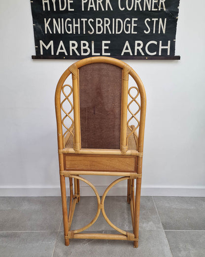 Mid Century Rattan & Cane Bamboo Dressing Table