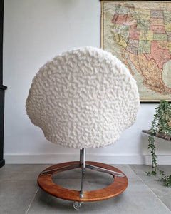 Mid Century Faux Fur Swivel Chair